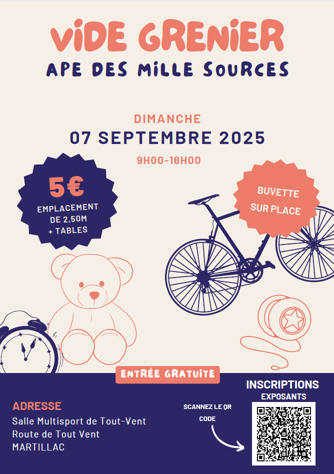 Vide-Grenier. Association des Parents d'élèves (APE).