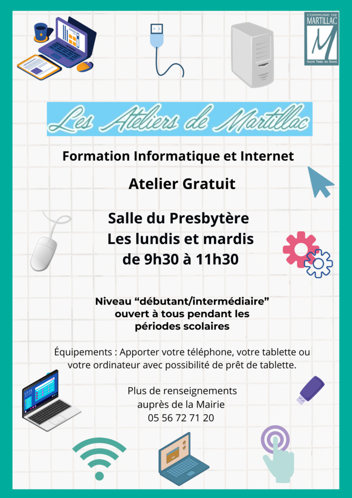 Les ateliers informatiques de Martillac sont de retour ! - Martillac