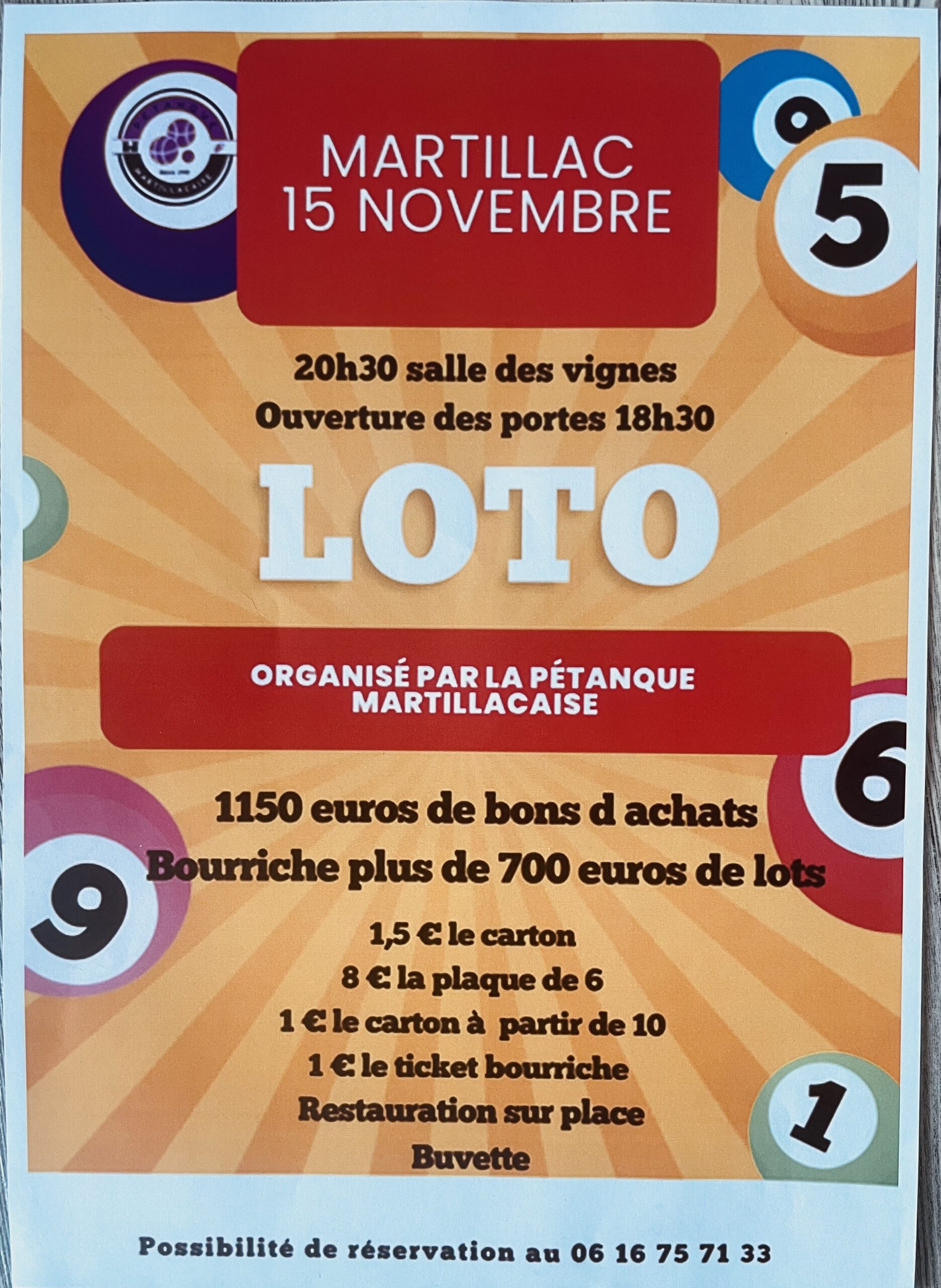 LOTO. Pétanque Martillacaise