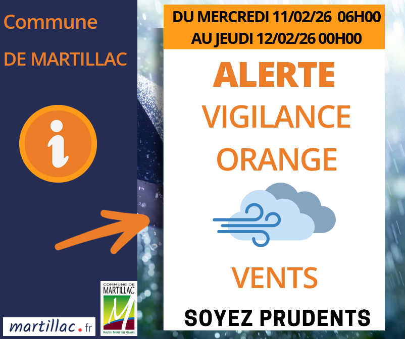 ALERTE MÉTÉO – VIGILANCE ORANGE – MERCREDI 11 FÉVRIER 2026
