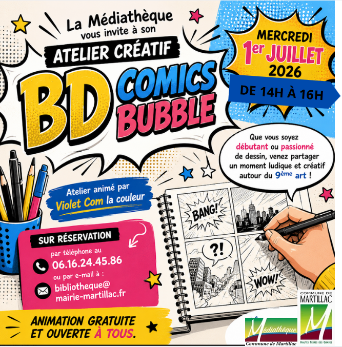 PARTIR EN LIVRE - ATELIER CRÉATIF BD COMICS BUBBLE