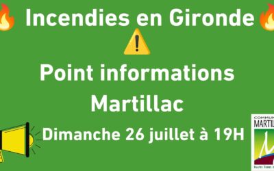 Incendies en Gironde – Point de situation à Martillac – Dimanche 26 juillet à 19 h