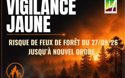 Vigilance JAUNE – Risque feux de forêt – à partir du 28 septembre 2026